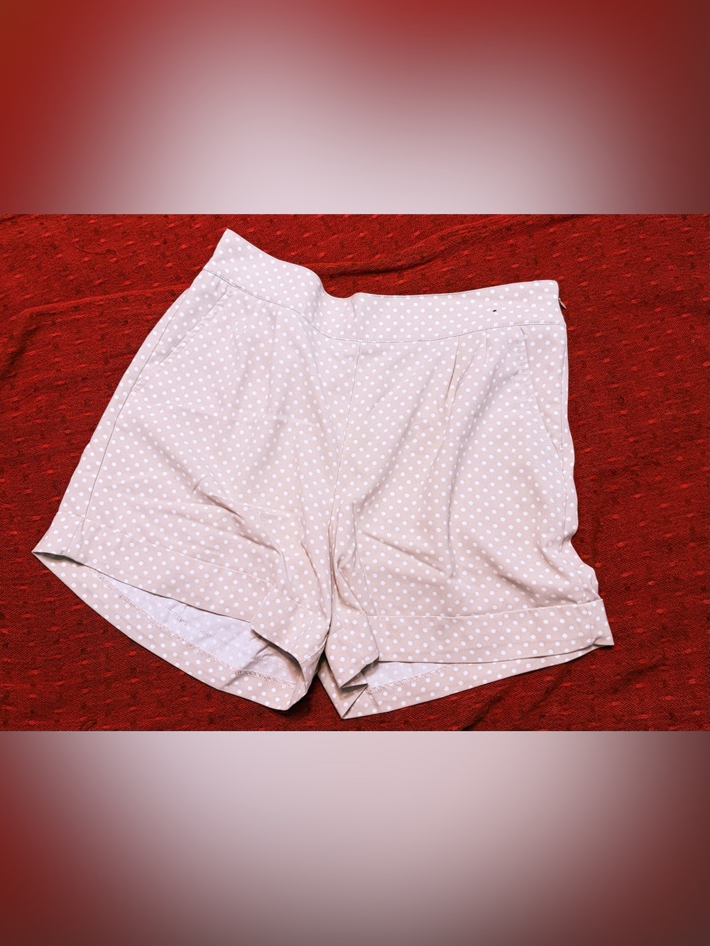 New York & Company Light Pink Polka Dot High-Waist Shorts